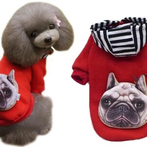 Smart dog sweatshirt with 3D wallet