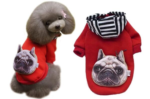 Smart dog sweatshirt with 3D wallet