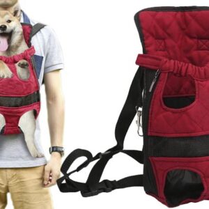 Backpack - chest bag red for transporting dogs up to 4 kg