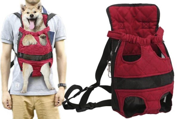 Backpack - chest bag red for transporting dogs up to 4 kg