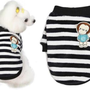 Dog sweatshirt fleece Monkey stripes