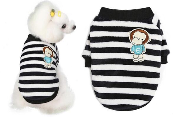 Dog sweatshirt fleece Monkey stripes