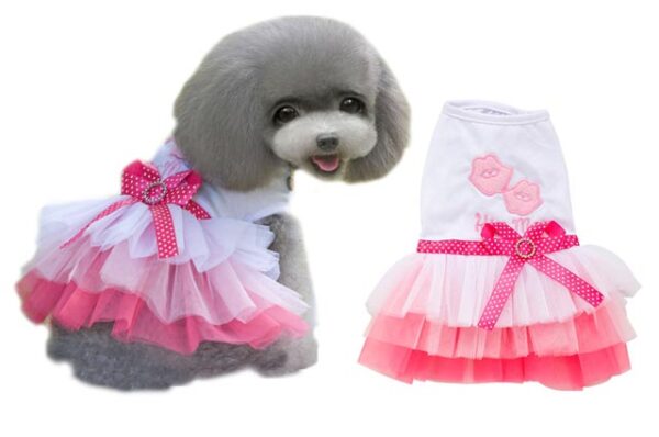 Pink lips dog dress