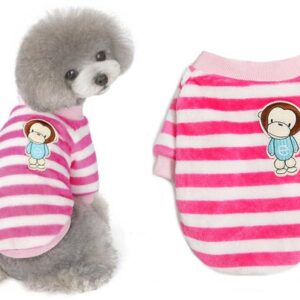 Dog sweatshirt fleece Monkey stripes