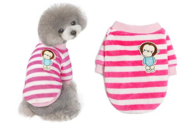 Dog sweatshirt fleece Monkey stripes