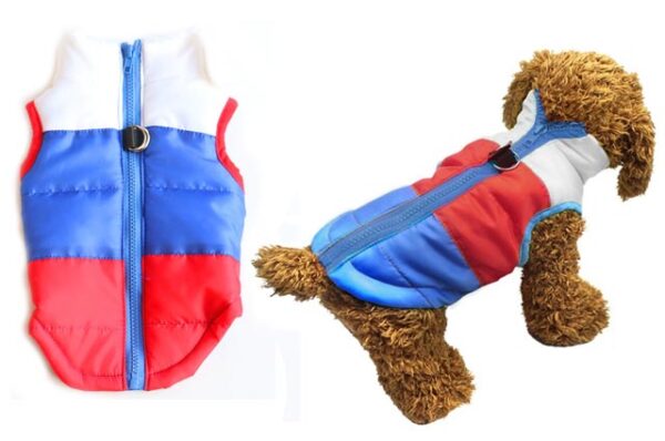 Tricolor dog jacket
