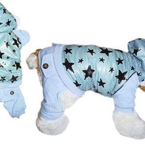 Jumpsuit with blue stars jacket length 33 cm