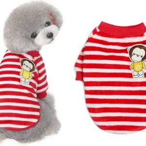 Dog sweatshirt fleece Monkey stripes