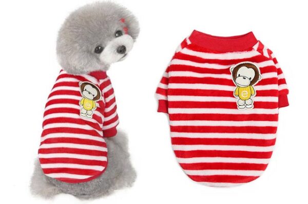 Dog sweatshirt fleece Monkey stripes