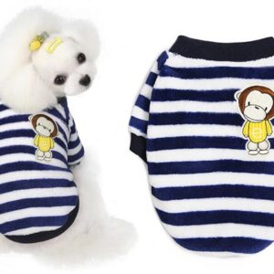 Dog sweatshirt fleece Monkey stripes