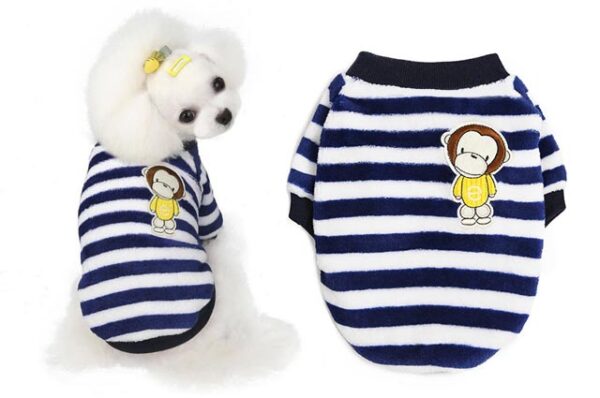 Dog sweatshirt fleece Monkey stripes