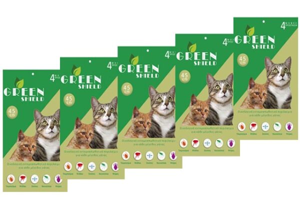 5 Pieces Green Shield Anti Parasitic Cat Collar