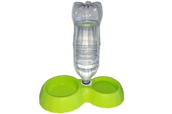 Dog cat food and water bowl 2 places 700ml