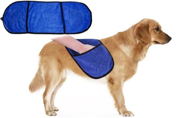 Absorbent towel for dogs and cats Paw with hand slots 65x23cm