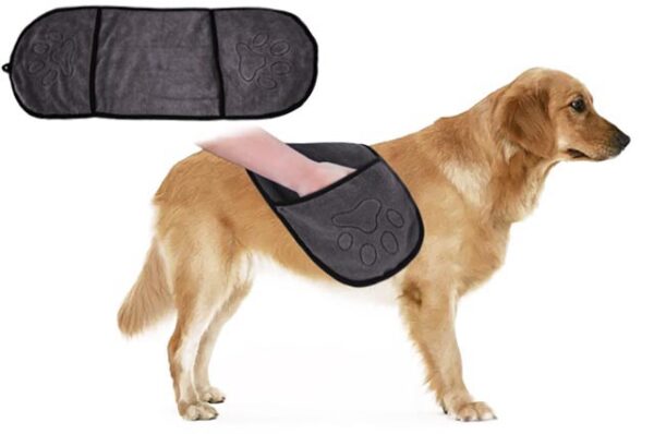 Absorbent towel for dogs and cats Paw with hand slots 65x23cm