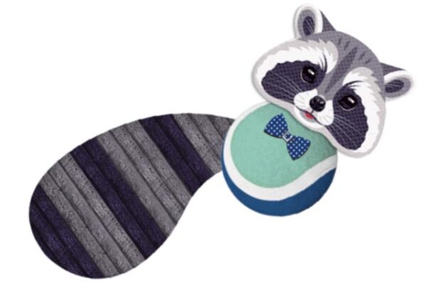 Racoon 32cm dog toy with tennis ball