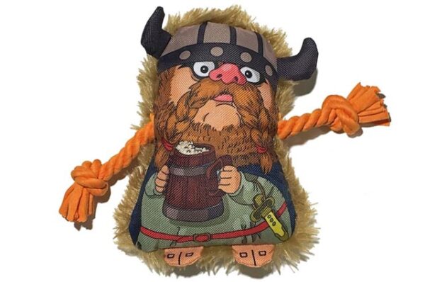 Viking plush dog toy 17cm with rope