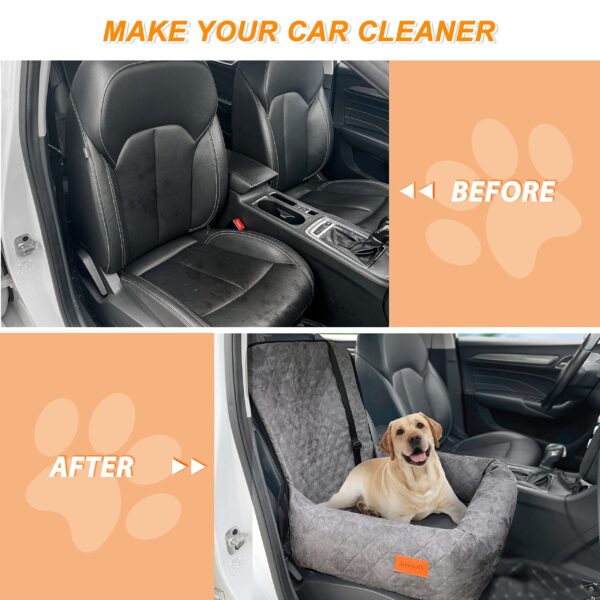 Sephyroth Dog Car Seat for Small/Medium Dogs Under 40LBS,Dog Car Bed Washable Pet Travel Safety Car Seat,Super Soft Safe Removable Pet Booster Seat,Fits for All Cars (Gray) - Image 5