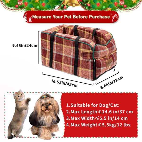 Yokee Dog Car Seat Dog Booster Car Seat Center Console Car Dog Seat Armrest Small Dog Car Travel Seat Safety Leash Washable and Durable Puppy Car Seat - Image 6