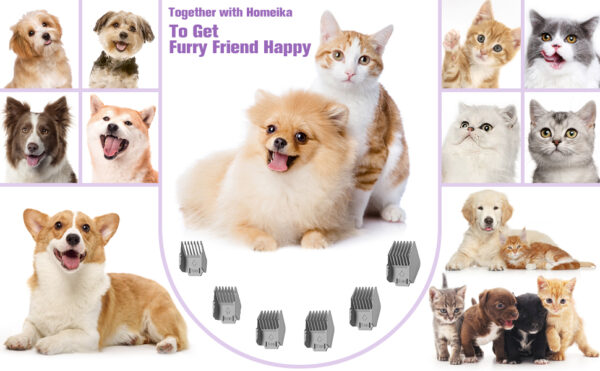 Homeika Dog Grooming Kit, 1.5L Dog Hair Vacuum Suction 99% Pet Hair, 8 Pet Grooming Tools, Storage Bag, 6 Nozzles, Quiet Pet Vacuum Groomer with Nail Grinder, Paw Trimmer, Brush for Shedding Dogs Cats - Image 6
