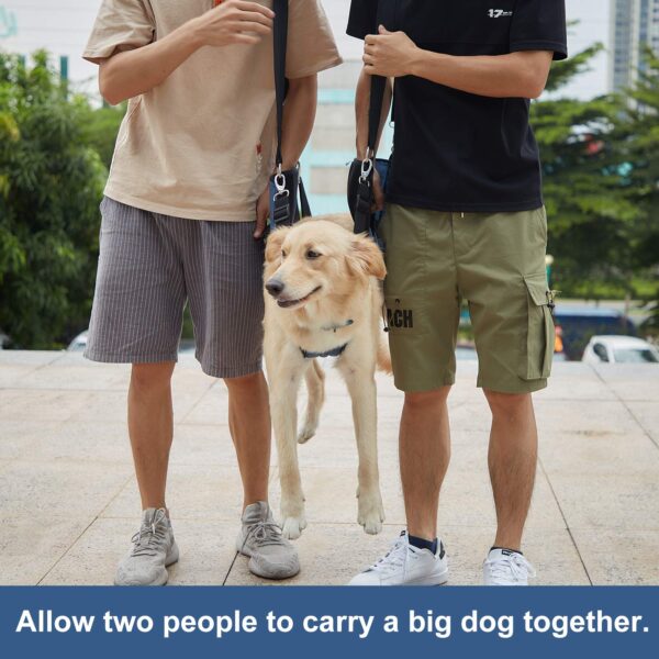 Dog Carry Sling, Emergency Backpack Pet Legs Support & Rehabilitation Dog Lift Harness for Nail Trimming, Dog Carrier for Senior Dogs Joint Injuries, Arthritis, Up and Down Stairs(2XL, Blue) - Image 6